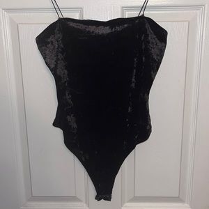 Garage Velvet Straight Neck Body Suit